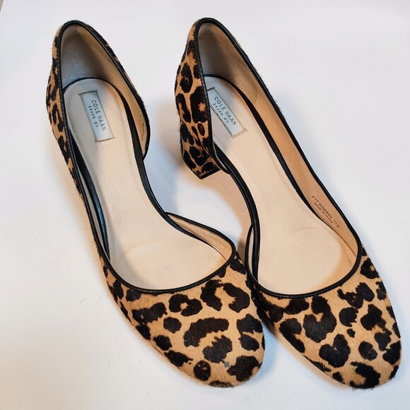 Cole Haan Women's 7 1/2B Leopard Chunky Heel Shoes - Picture 10 of 15